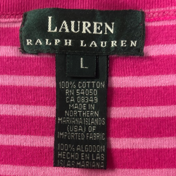 Ralph Lauren Vibrant Pink Striped Long Sleeve Top - Picture 2 of 5